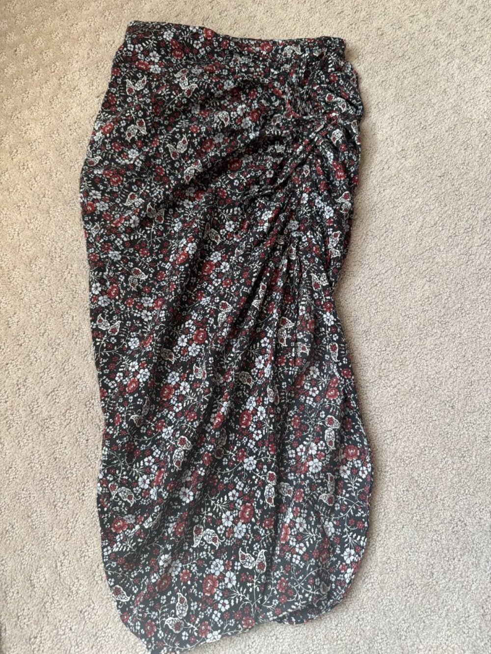 Veronica Beard Ari Floral Silk Blend Ruched Skirt - Picture 4 of 5